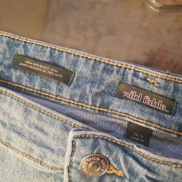 Wild Fable High Rise Distressed Baggy Jeans NWT Plus Sz. 26" X 31.5" Inseam - Picture 8 of 12